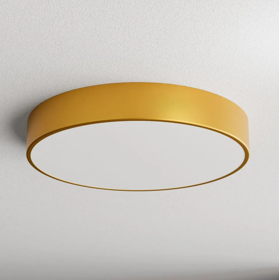Loftlampe Cleo, Ø 50 cm, IP54, guldfarvet, metal, E27