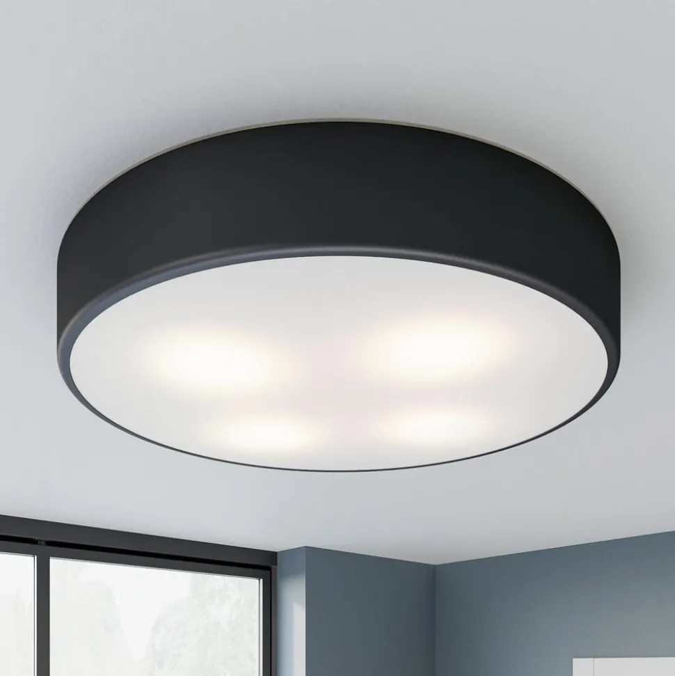 Loftlampe Cleo, Ø 50 cm, IP20, sort, metal, E27