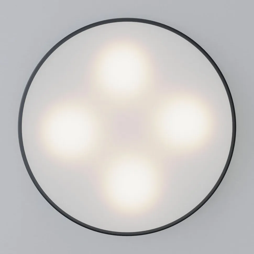 Loftlampe Cleo, Ø 50 cm, IP20, sort, metal, E27