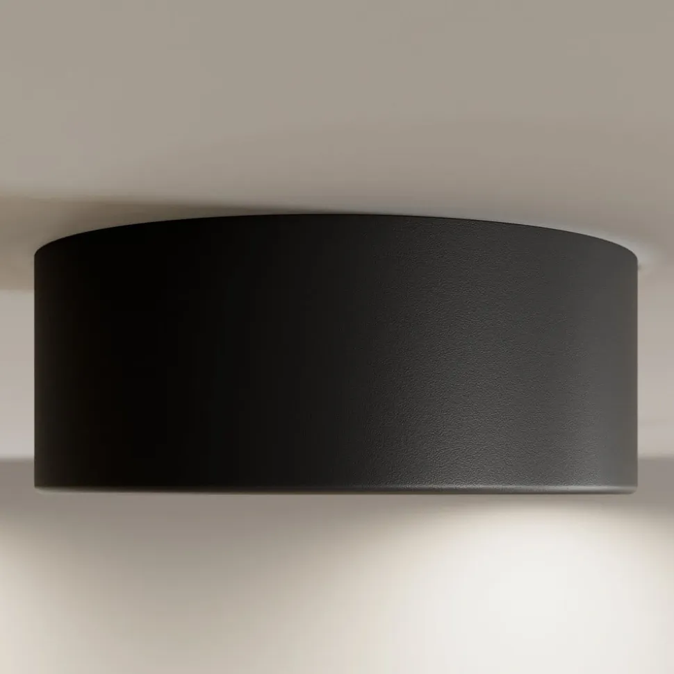 Loftlampe Cleo, Ø 20 cm, IP20, sort, metal, E27
