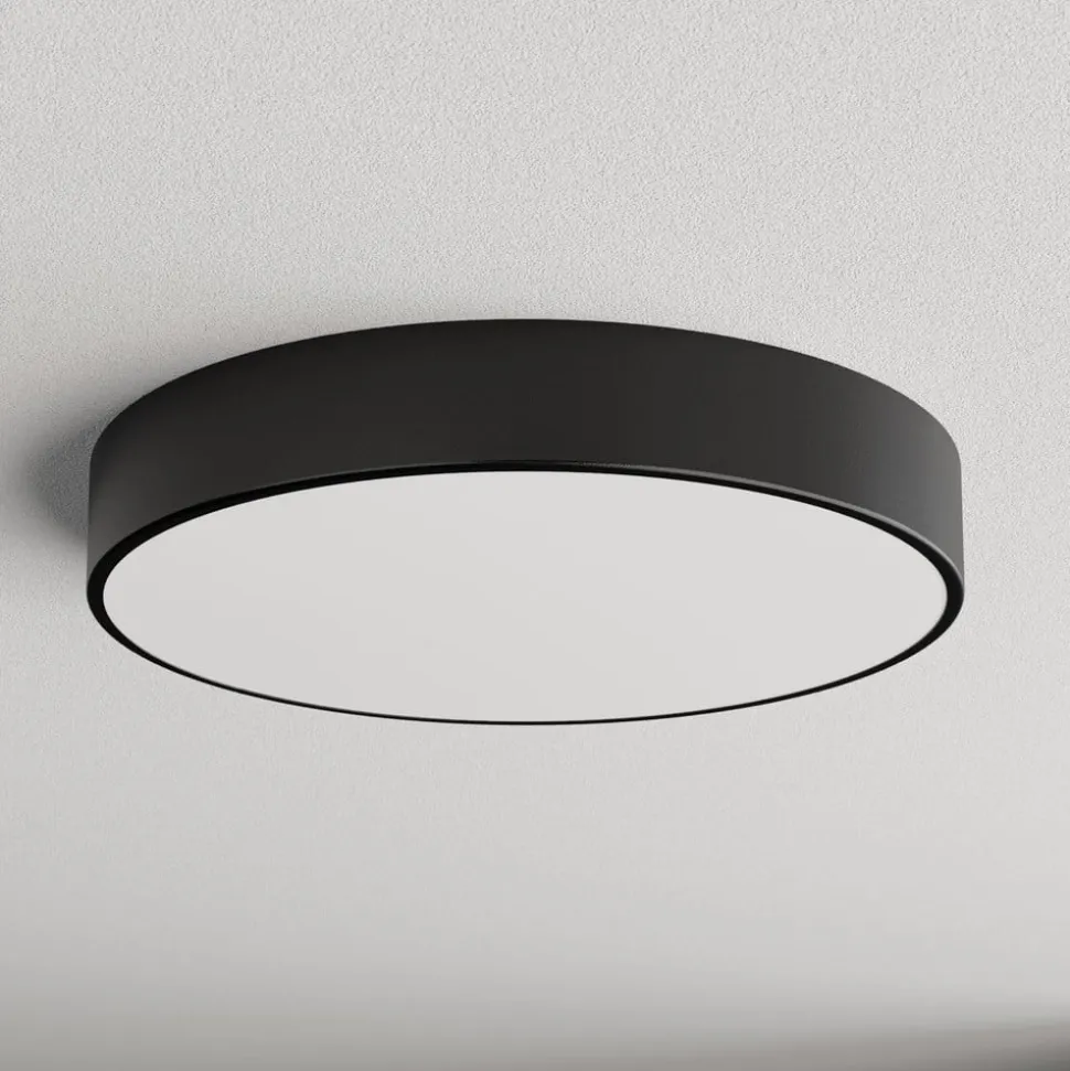Loftlampe Cleo, Ø 50 cm, IP54, sort, metal, E27