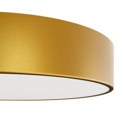 Loftlampe Cleo 400, guld, sensor, IP54, Ø 40 cm, metal