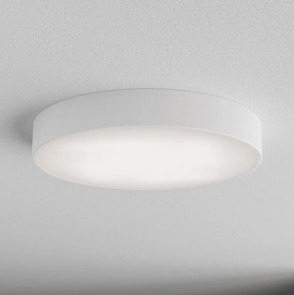 Loftlampe Cleo 500, hvid, sensor, IP54, Ø 50 cm, metal