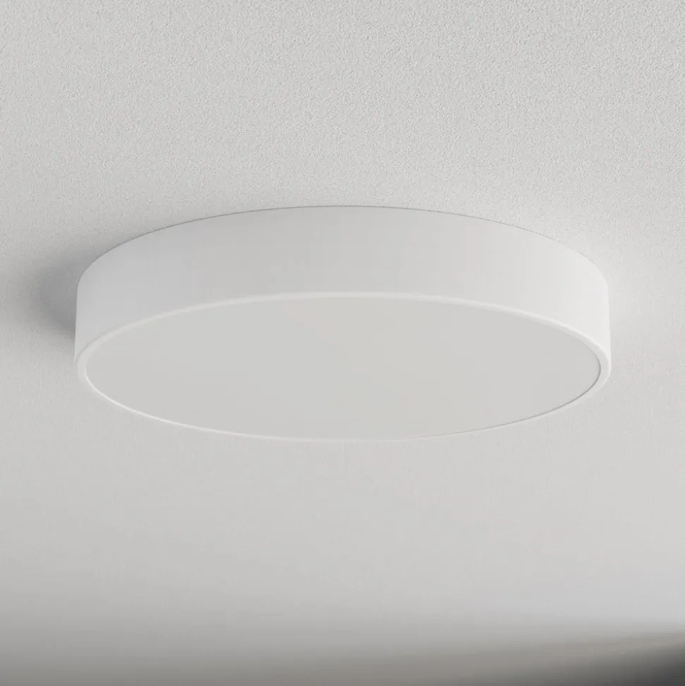 Loftlampe Cleo 500, hvid, sensor, IP54, Ø 50 cm, metal