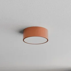 Loftlampe Cleo 200, kobber, sensor, IP54, Ø 20 cm, metal