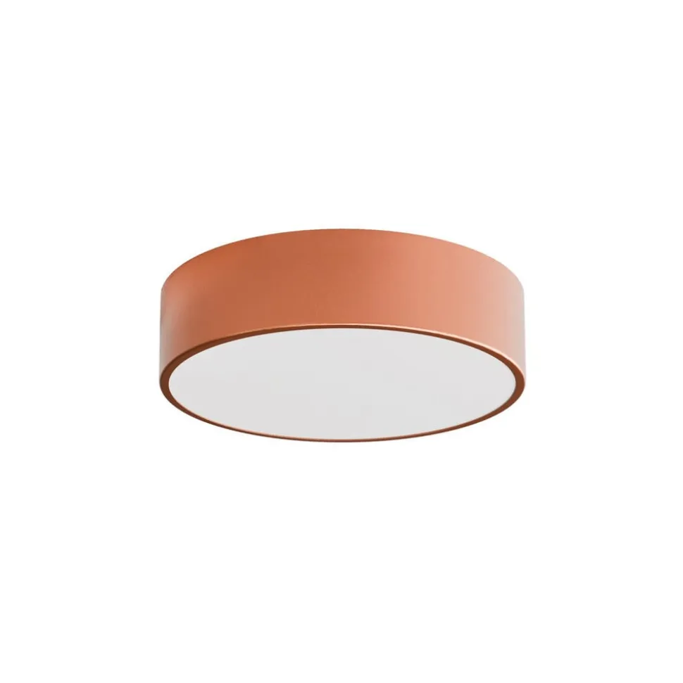 Loftlampe Cleo 300, kobber, sensor, IP54, Ø 30 cm, metal
