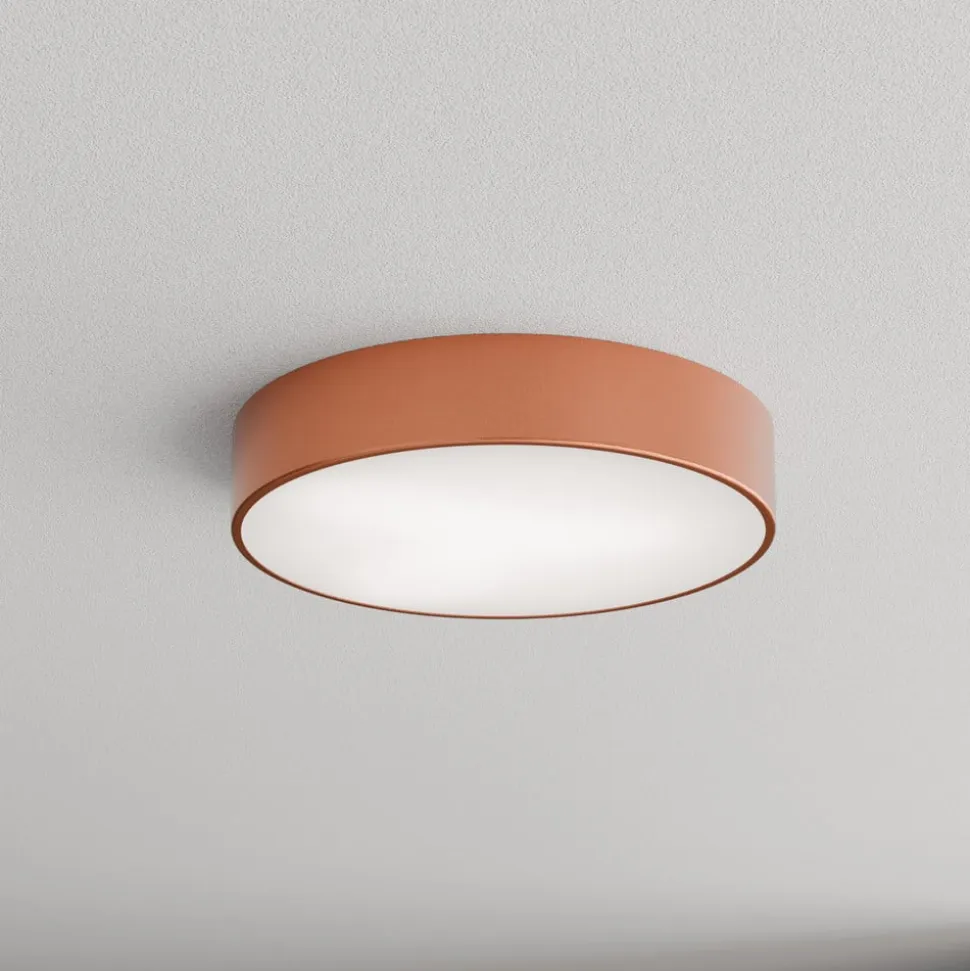 Loftlampe Cleo 400, kobber, sensor, IP54, Ø 40 cm, metal