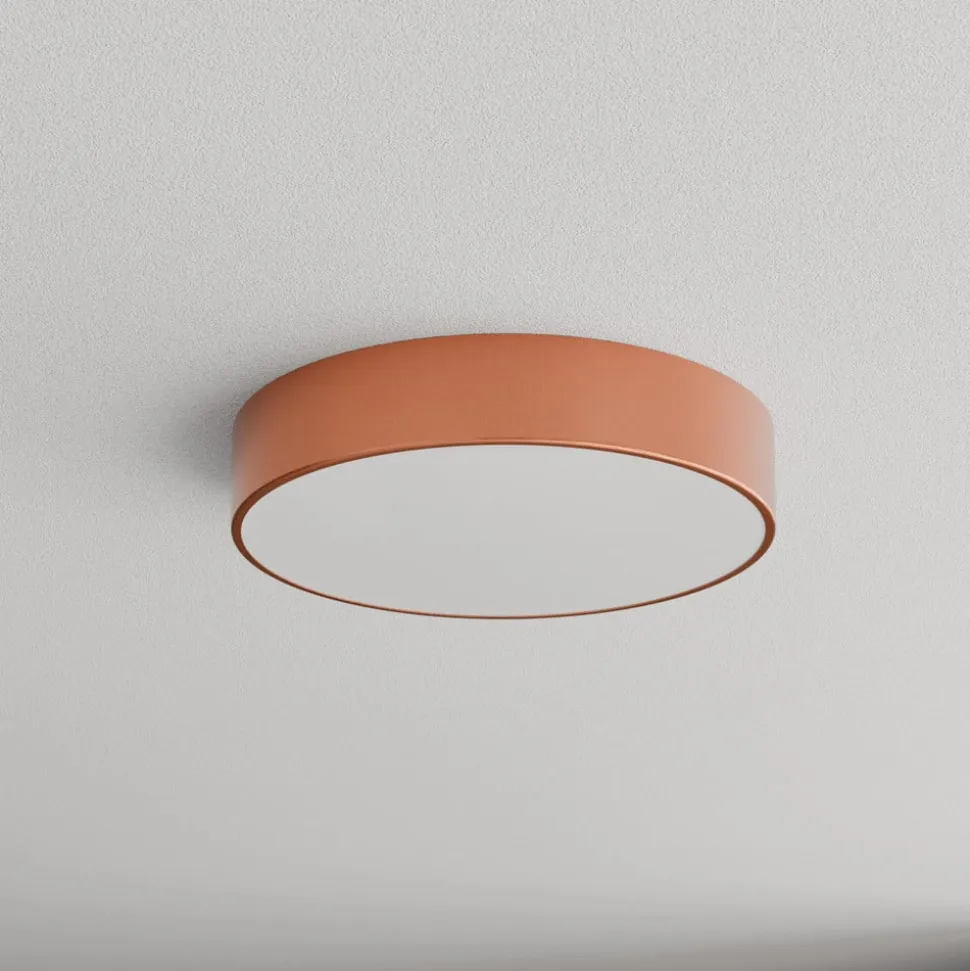 Loftlampe Cleo 400, kobber, sensor, IP54, Ø 40 cm, metal