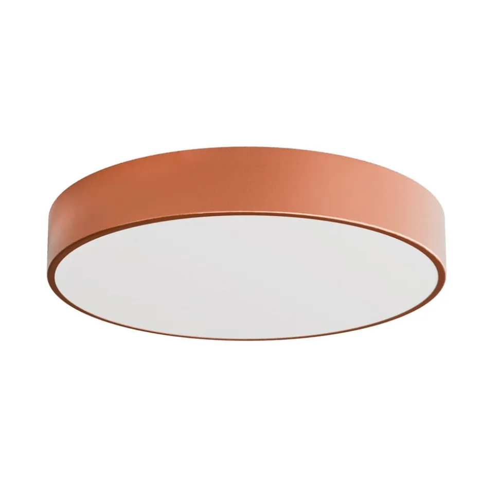 Loftlampe Cleo 500, kobber, sensor, IP54, Ø 50 cm, metal