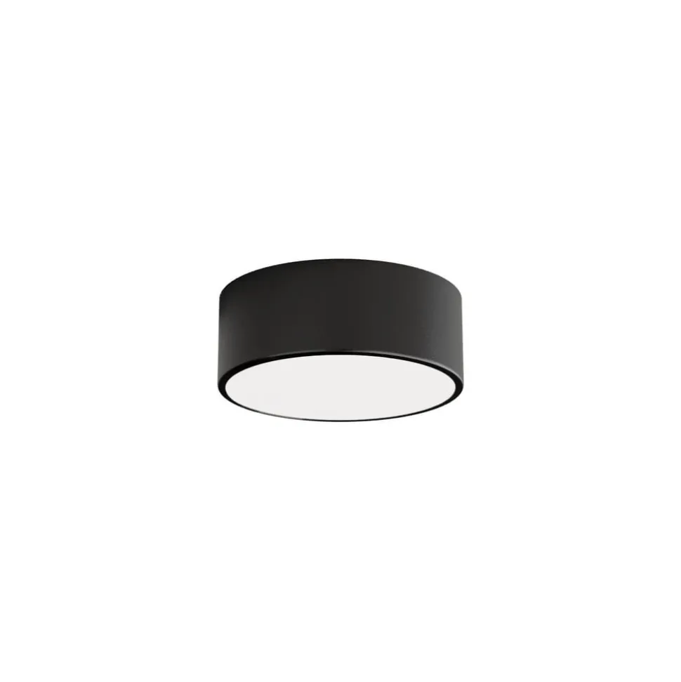 Loftlampe Cleo 200, sort, sensor, IP54, Ø 20 cm, metal