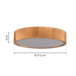 Loftlampe Cleo DR375, IP54, Ø 37,5 cm, egetræ, E27