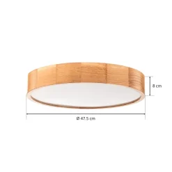 Loftlampe Cleo DR475, IP54, Ø 47,5 cm, egetræ, E27