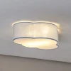 Loftlampe Cloud, blå, 43 cm lang, tekstil, sky, E27