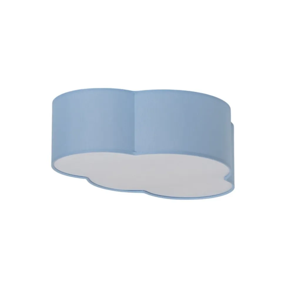 Loftlampe Cloud, blå, 43 cm lang, tekstil, sky, E27