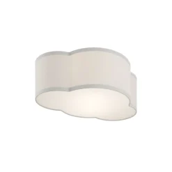 Loftlampe Cloud i tekstil, længde 41 cm, grå