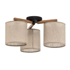 Loftlampe Deva, tekstil, 3 lyskilder
