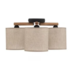 Loftlampe Deva, tekstil, 3 lyskilder