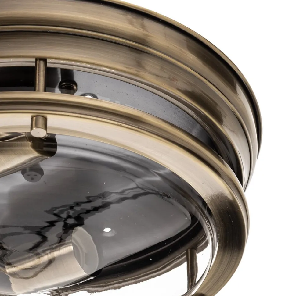 Loftlampe Edinburgh i antik messing