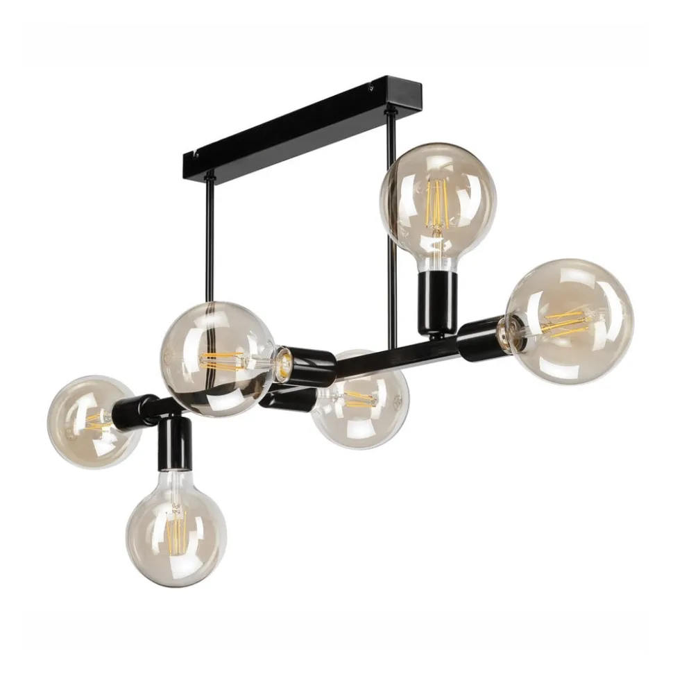 Loftlampe Eliza, 6 lyskilder, sort