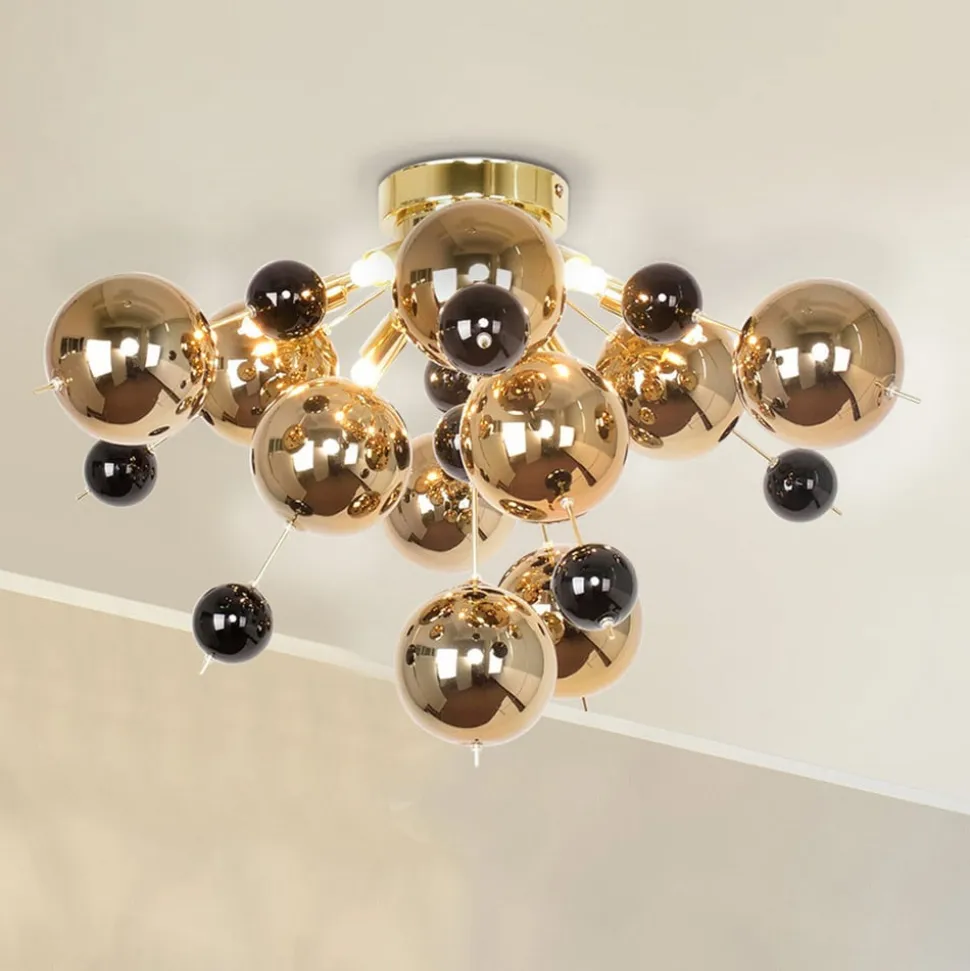 Loftlampe Explosion med guldkugler