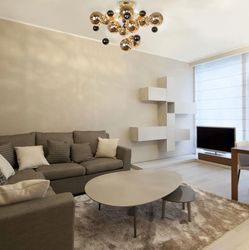 Loftlampe Explosion med guldkugler