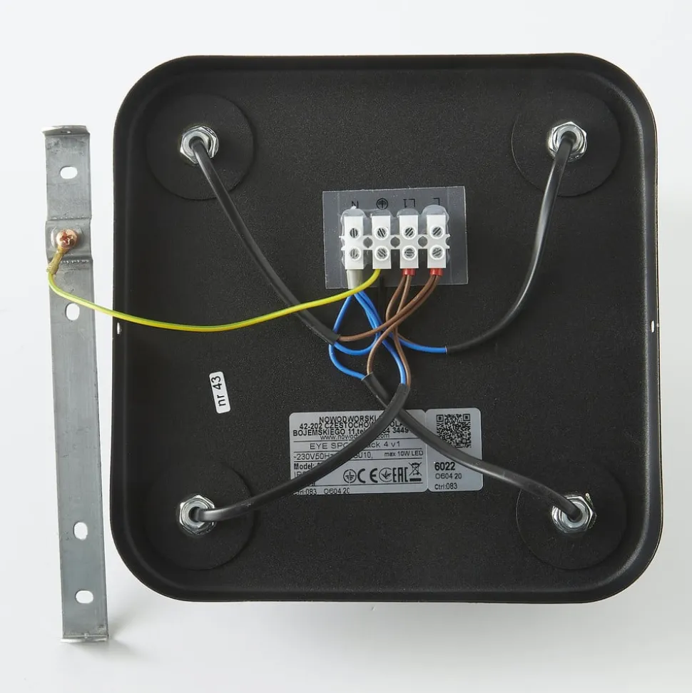 Loftlampe Eye Spot med 4 lyskilder, firkantet, sort