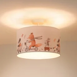 Loftlampe Ferdi Kids, tekstil, hvid, farvet