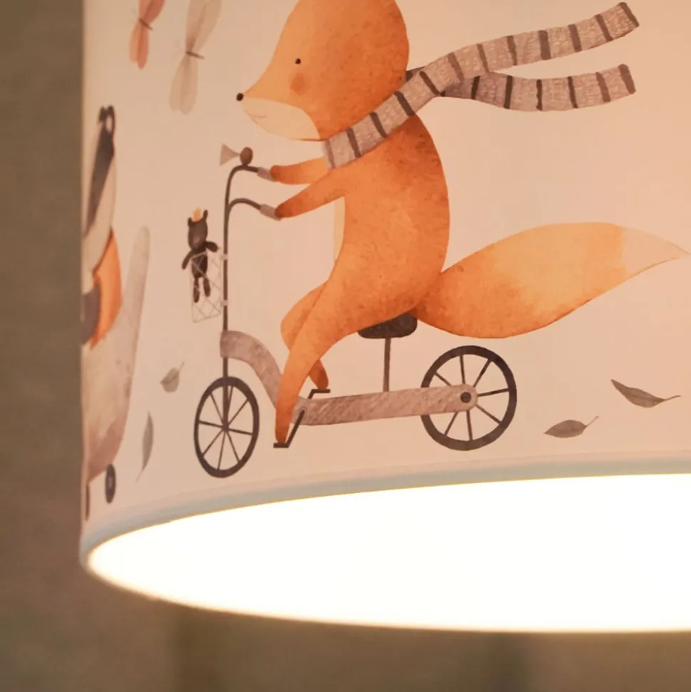 Loftlampe Ferdi Kids, tekstil, hvid, farvet