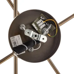 Loftlampe Flower 176, 6 lyskilder, guld antik