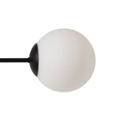 Loftlampe Glassy, 6 lyskilder, sort/opal
