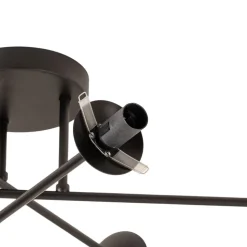 Loftlampe Glassy, 6 lyskilder, sort/opal