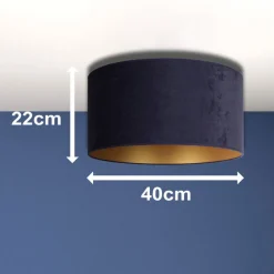 Loftlampe Golden Roller Ø 40 cm mørkeblå/guld