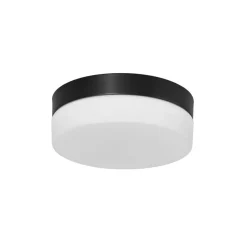 Loftlampe Ikaro sort, Ø 18 cm, metal, plast
