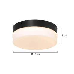 Loftlampe Ikaro sort, Ø 18 cm, metal, plast