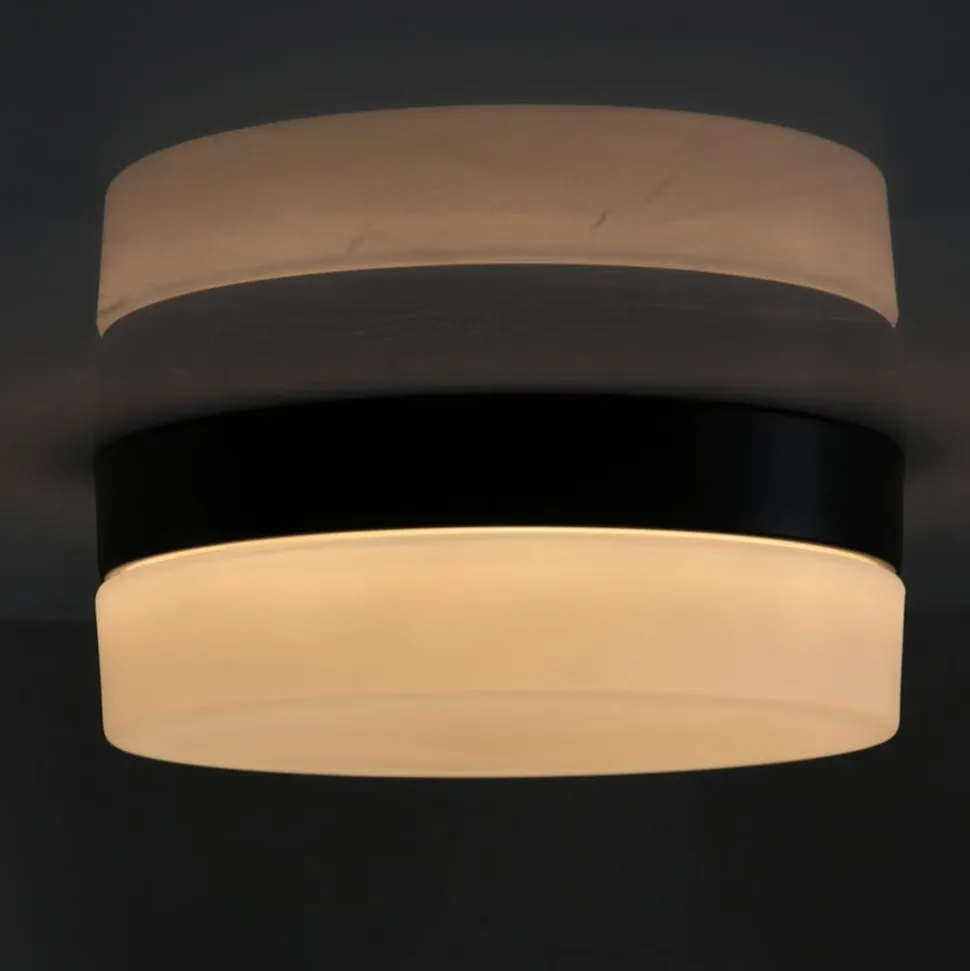 Loftlampe Ikaro sort, Ø 18 cm, metal, plast