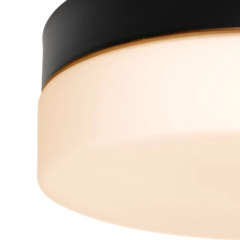 Loftlampe Ikaro sort, Ø 18 cm, metal, plast