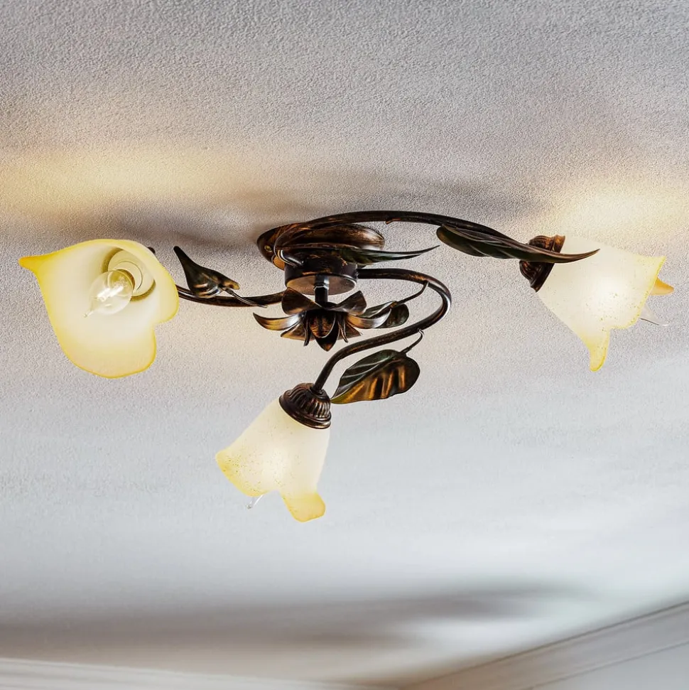 Loftlampe Miranda med 3 lyskilder, bronze