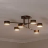 Loftlampe Modus 6, stål, 6 lyskilder, GX53, sort