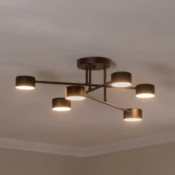 Loftlampe Modus 6, stål, 6 lyskilder, GX53, sort