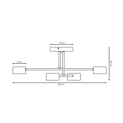 Loftlampe Modus 4, stål, 4 lyskilder, GX53, sort