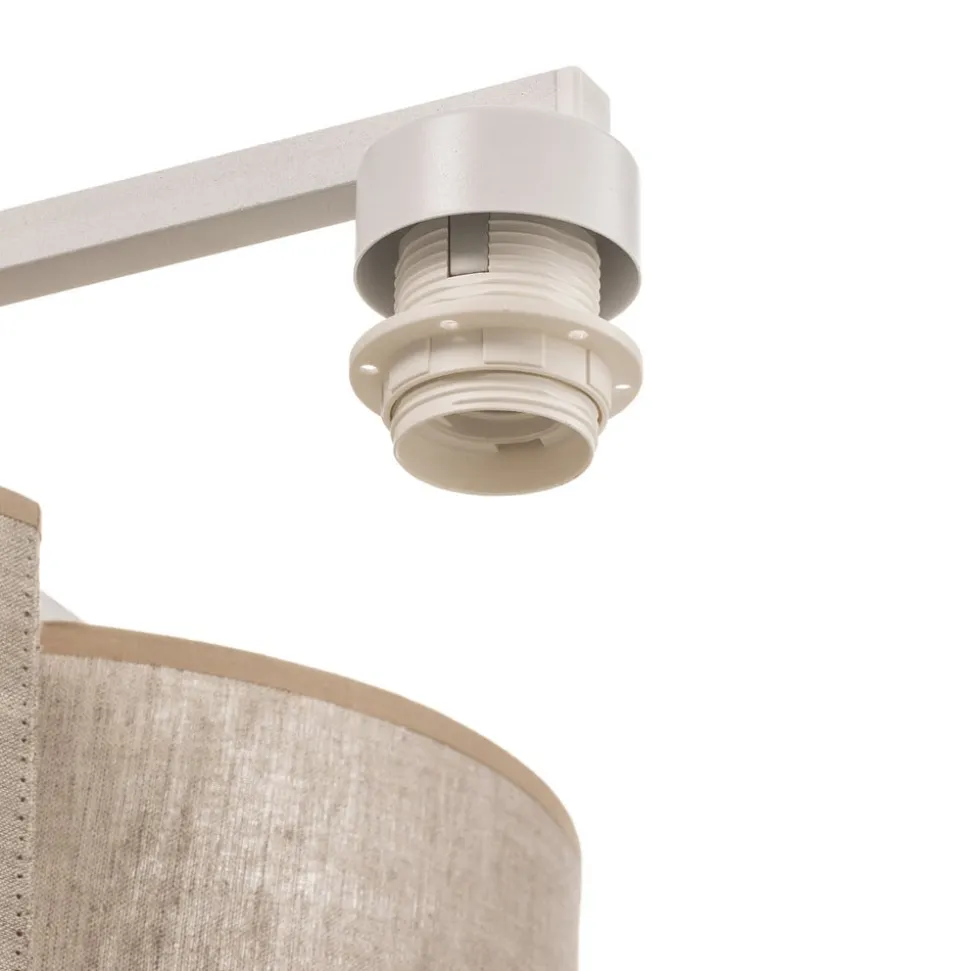 Loftlampe Mona Nature, 3 lyskilder, naturfarvet linned