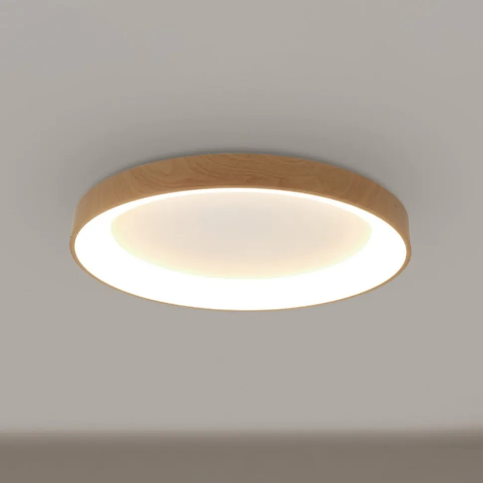 Loftlampe Niseko II CCT fjernbetjening Ø50cm træfarvet