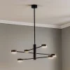Loftlampe Orbit VI, sort, 6 lyskilder