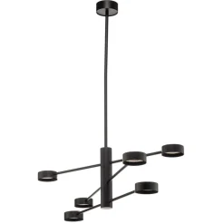 Loftlampe Orbit VI, sort, 6 lyskilder