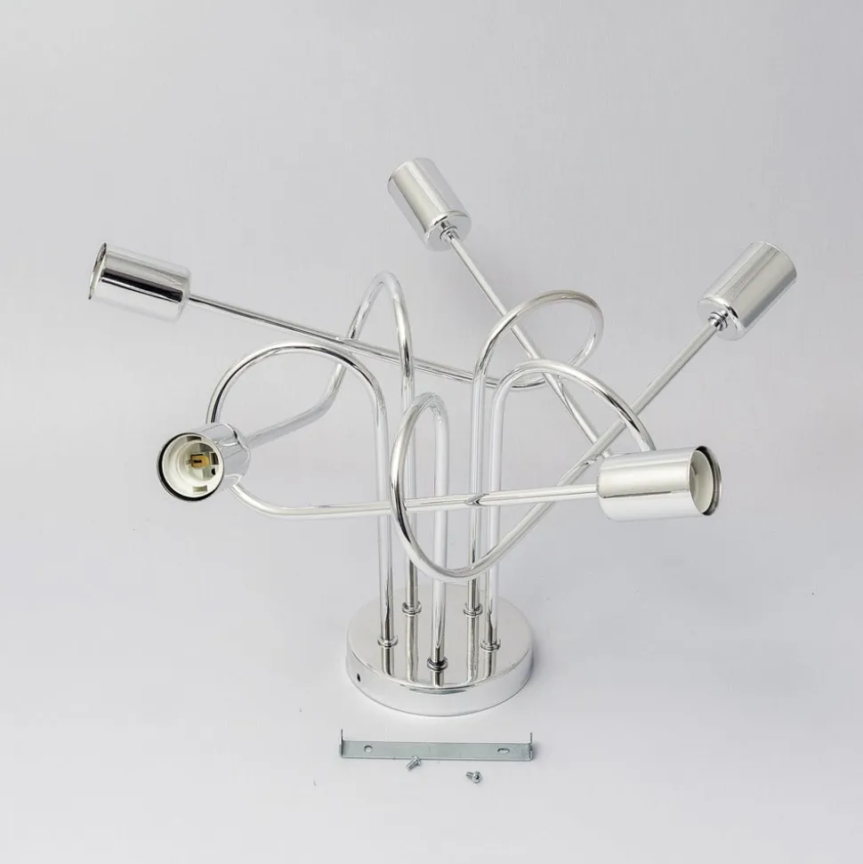 Loftlampe Oxford, krom, 5 lyskilder, Ø 47 cm, metal