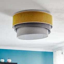 Loftlampe Pastell Trio Ø 45 cm sennepsfarvet/grå/lysegrå