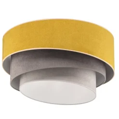 Loftlampe Pastell Trio Ø 60 cm sennepsfarvet/grå/lysegrå