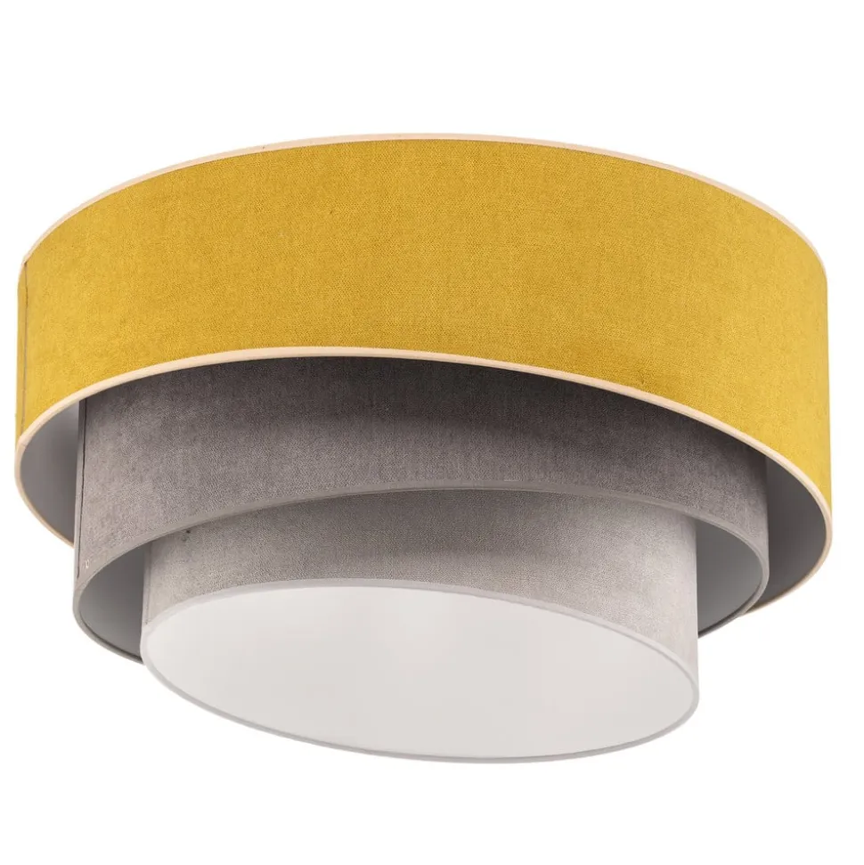 Loftlampe Pastell Trio Ø 60 cm sennepsfarvet/grå/lysegrå