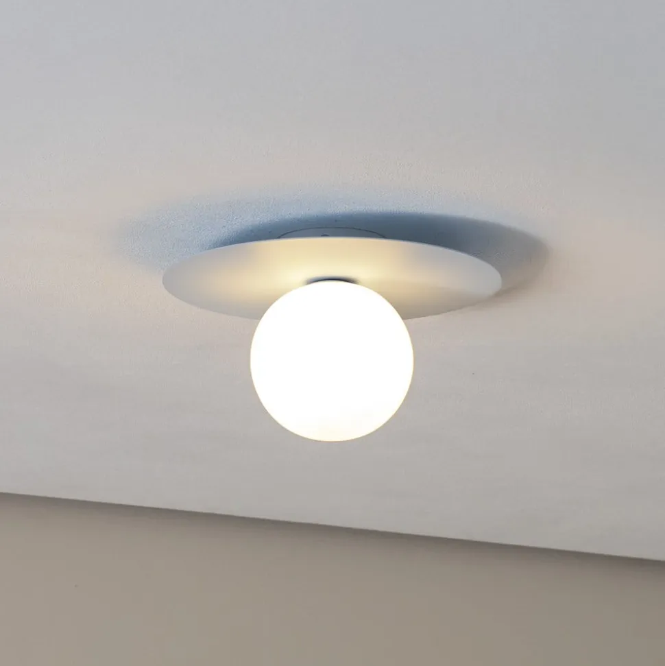 Loftlampe Pixie, lyseblå, glas, Ø 25 cm, kugle, G9