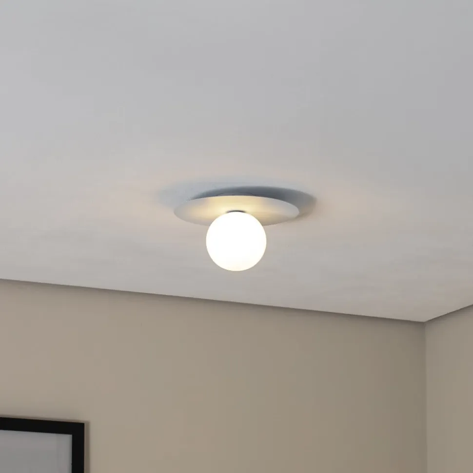 Loftlampe Pixie, lyseblå, glas, Ø 25 cm, kugle, G9